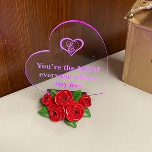 Lighted changing lights figure for Mom heart shaped